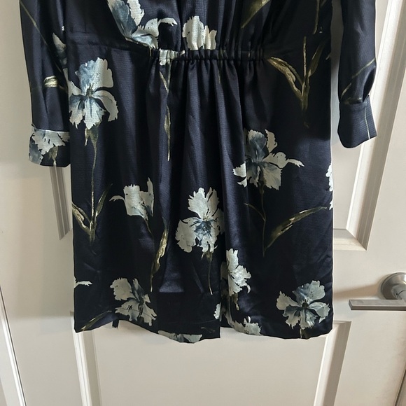 Vince Women’s Faux Wrap Dress XS Iris Print Long Sleeve - Picture 8 of 11